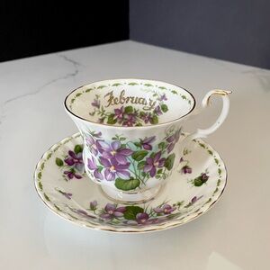 February Violets Cup & Saucer by Royal Albert